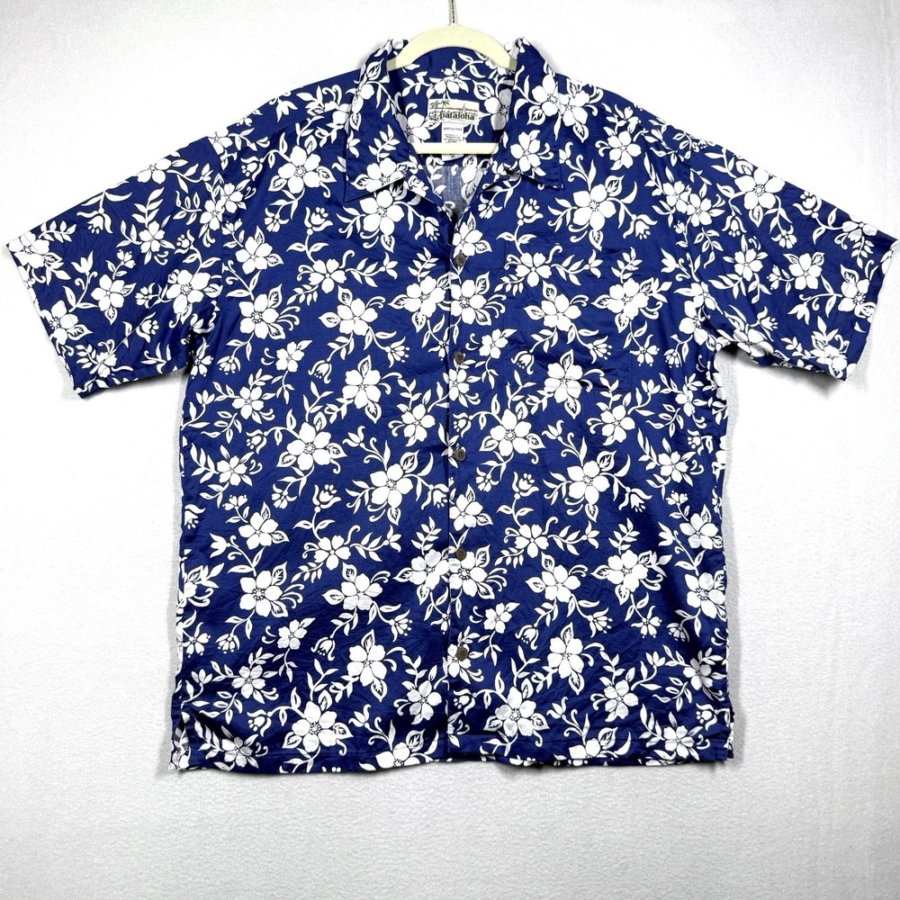 Vintage Pataloha Patagonia Shirt Men XL Loop Collar Hibiscus Hawaiian Floral Y2K